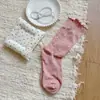 Meias femininas Auricularius Edge Wave Dot Pile, comprimento médio, meias de algodão da moda, meias finas de balé japonesas para o verão
