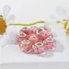 Pulsera de cuentas de cristal para mujer, brazalete personalizado con cuentas de gran agujero, color rosa, 2025