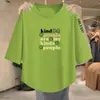 Gola redonda simples 2026 novo solto popular estiloso versão coreana roupas femininas que cobrem a barriga mostrando a silhueta top moderno versátil casual