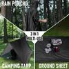 Capa Impermeable Poncho Tres en Uno Impermeable Senderismo Exterior Multifuncional Capa Impermeable Fácil de Llevar Lona Alfombra