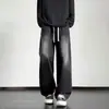 Calça Jeans Masculina de Corte Reto Solta Estilo Americano, Nova Calça Casual Workwear, Calça Longa Versátil de Pernas Largas para Homens