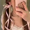 Presilha de Cabelo Infantil JK Laço Presilha Bico de Pato Fofa Presilha Atrás da Cabeça Acessórios de Cabelo de Princesa Uniforme JK Tecido Xadrez Grampo de Cabelo