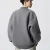 Suéter cardigan masculino xadrez patchwork falso duas peças, inverno, caimento solto, peça externa de tricô casual