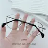 00392 Armação de Óculos Redonda Metal Retrô Estilo Coreano Plano com Armação para Óculos de Miopia Masculina Literária e Artística Feminina Tendência