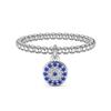 Collar y pulsera de plata de ley S925 con diseño de palmeras y ojos, joyería de lujo para mujer