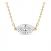 Collar de Plata S925 con Moissanita Marquesa Cadena para Clavícula Gruesamente Chapado en Pt950, Elegante, Sencillo, Versátil, Artículo Popular Transfronterizo de Tiktok