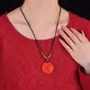 Collar Colgante Redondo de Cinabrio Crudo Atractor de Fortuna con Arena Púrpura y Dorada de Alto Contenido Joyería para Hombres y Mujeres en su Año Zodiacal Venta al por Mayor