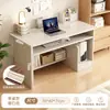 Escritorio de uso doméstico para espacios pequeños, escritorio de estudio para estudiantes, escritorio de escritura, escritorio con paneles de listones y cajones, mesa de escritorio para computadora de escritorio para una persona