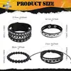 Conjunto de Quatro Peças de Novas Pulseiras de Corrente Estilo Punk Multicamadas Europeu e Americano para Homens, Pulseiras de Corrente Personalizadas, Pulseiras Punk com Rebites