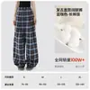 Pantalones Casuales de Cuadros Retro Japonés para Mujer Cintura Alta Caída Visualmente Alargadores Holgados Ocultan Imperfecciones Transpirables Pierna Ancha
