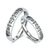 Anillo de los seis caracteres del mantra tibetano Retro para amantes un par de anillos de personalidad literaria para hombres y mujeres anillo de viento frío todo-partido