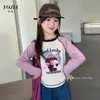 Camada Base Feminina YOJIA Primavera Outono 2026 Novo Estilo Coreano Slim Fit Camiseta de Manga Longa para Menina Roupa Interna Roupa de Outono para Crianças