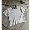 Camisa Polo de Manga Corta con Parche de Espiga y Solapa en el Hombro Derecho para Hombre, Top de Verano de Moda con Media Manga, Camiseta de Manga Corta con Cuello para Hombre