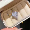 Anel Aberto Oval de Zircônia Super Brilhante, Fashion, Luxuoso, High-End, Anel para Dedo Indicador, Joia com Design Versátil de Nicho