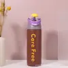 Nueva taza térmica deportiva con tapa abatible, diseño de doble sorbo, botella de agua térmica portátil para coche, taza de agua portátil grande para llevar