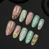 Estilo Esculpido de Amêndoa Transfronteiriço Europeu e Americano Alta Qualidade Estéreo 3D Popular Unhas Vestíveis Elemento Marinho Adesivos de Unha Postiça