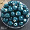 Cuentas Cerámicas Redondas Coloridas de Agujero Grande Accesorios para Joyería DIY 12mm Cuentas Sueltas Paquete de Materiales Tejidos a Mano Cuentas de Porcelana