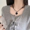 Collar con colgante de ópalo con forma de mariposa y diseño de nicho para mujer, cadena de suéter de moda con personalidad, collar de estilo dulce y genial para chica sexy