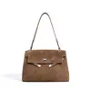 Bolsa Tote de Ombro Grande Capacidade Versátil Retro Nova para Outono/Inverno Bolsa Mensageiro Design Simples Kelly