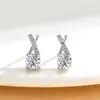 Pendientes Populares Transfronterizos de Circonita, Pendientes Geométricos Súper Brillantes de Imitación de Moissanita con Forma de Corazón de Seis Garras, Venta al por Mayor desde el Fabricante