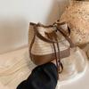 Saco de palha tecido feminino 2024 novo verão All-match Crossbody Beach Bag para Seaside Vacation Bucket Bag portátil