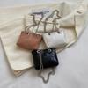 Bolsa feminina casual 2022 verão nova moda simples corrente de contas bolsa de ombro bolsa de axila moda pequena bolsa quadrada
