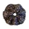 Nuevo coletero floral gris estilo chino para mujer, de alta gama, extragrande, vintage, elegante accesorio para el cabello