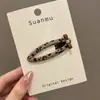 Pinza para el Cabello Melaleuca Otoño e Invierno para Mujer Lazo Estampado Leopardo Exquisita Pinza BB Accesorios para el Cabello Nuevo Estilo 2026 Pinza de Pato de Punto Versátil
