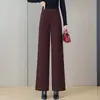 Calça de alfaiataria feminina personalizada outono e inverno 2026, calça casual com caimento, novo estilo, quente, modeladora, perna reta, solta e larga
