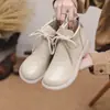 Botas de Madre de Cuero Suave Nuevas de Otoño Botines Cortos Retro Suela Suave Cómoda Botas Simples Francesas para Mujer Zapatos Nuevos para Mujer Estilo Chino