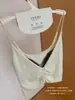 Camisole Lyocell com Alça Fina, Versátil, Decote Quadrado, Bojo Integrado, Roupa Íntima Top, Costas Bonitas, Feminino, Pode Ser Usado por Fora