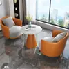 Mesa de centro individual de lujo, sencilla y ligera, combinada con sofá, para ocio, hotel, recepción, oficina de ventas, mesa de negociación y silla, recepción de salón de belleza