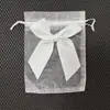 Saco de organza com cordão atacado saco de gaze perolado com laço saco para doces de casamento saco para embalagem de presente de joias saco para sabonete flor seca