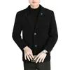 Chaqueta de Traje para Hombre de Otoño e Invierno Chenilla con Forro Polar Engrosada Casual Chaqueta de Lana Abrigo de Lana
