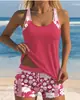 Traje de baño de dos piezas estampado estilo europeo 2027 para mujer, conservador, secado rápido, calzoncillos tipo bóxer, bañador de comercio exterior transfronterizo