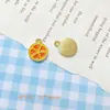 Aleación de Hierro Esmaltado Aceite Goteando Naranja Fresa Cereza Piña Ordinaria Lichi Colgante Colgante DIY Material para Pulsera Collar