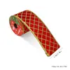 Cinta de Terciopelo Navideña Estampado en Caliente Copo de Nieve Retro Borde de Alambre de Hierro Horneado Decoración Navideña Cinta de Satén Árbol de Navidad Empaque de Caja de Regalo
