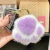 Colgante de Felpa de Pata de Gato Llavero Lindo de Gato Adorno Pata de Piel Sintética de Visón Corazón de Niña Colgante de Gato Negro Pequeño para Mochila