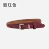 Cinturón de Piel Genuina Gamuzada Estilo Japonés para Mujer Accesorio Decorativo para Jeans Moda Versátil Cinturón Delgado para Mujer