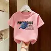 Camiseta de algodón puro de manga corta para niñas, nuevo estilo de verano 2026, prenda de verano holgada y versátil para niños mayores, top de media manga moderno de Instagram