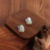 Pendientes de Perla Versátiles Estilo Pintura al Óleo Vintage Florales de Moda con Esmalte Pintado Pendientes de Diseño Dulce de Nicho para Mujer