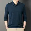 Camiseta de Manga Larga para Hombre de Seda Hielo Otoño Dropshipping 2023 Nuevo Estilo Camiseta Delgada Casual para Hombre para Papá
