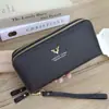 Nueva Cartera de Moda para Mujer Larga con Doble Cierre tipo Clutch Bolsa para Teléfono Móvil Cartera de Gran Capacidad Gama Alta En Stock