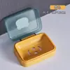 Saboneteira transparente com tampa flip-top, caixa de sabonete com drenagem, portátil com tampa, design criativo, adequada para banheiro, viagens, dormitórios estudantis e uso doméstico