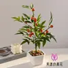 Bonsái de Fruta Artificial Cuidadosamente Seleccionado, Plantas Artificiales para Sala de Estar, Flores Artificiales para Escritorio de Oficina, Decoraciones de Plantas Artificiales Falsas en Maceta