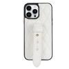 Funda de cuero para teléfono móvil Apple 15promax, estilo Chanel, correa de muñeca ajustable para iPhone 14