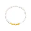 Pulseira de Cubos de Açúcar Dourados Pérolas Naturais Feminina Ouro Puro Contas Torcidas Contas de Transferência Pulseira Celebridade da Internet Estilo Quente Peça Única Dropshipping