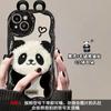 Adecuado para funda de teléfono móvil Apple 15promax iPhone14/13 lindo peluche panda cordón 11/12 silicona suave