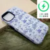 Funda de Teléfono Azul Floral Estilo Japonés y Coreano Adecuada para Apple 17Pro Película Magnética 16/15 Funda Protectora de Cobertura Total