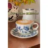 Juego de Tazas de Café Retro Jingdezhen Estilo Europeo Pequeña Taza de Cerámica de Lujo Creativo Pastoral Juego de Té de la Tarde Té Floral